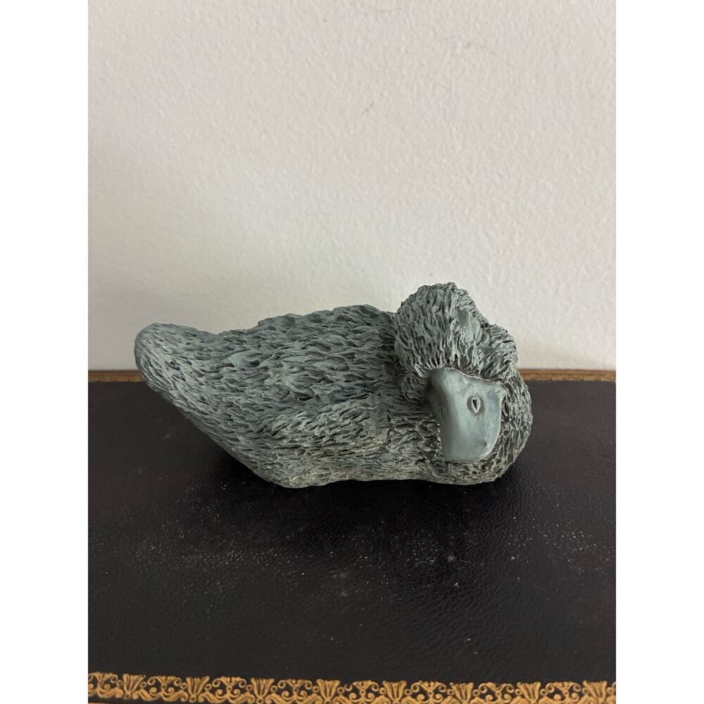 Vintage Sandicast Sleeping Duckling Figurine Sandra Brue 1986 Resin Duck Statue